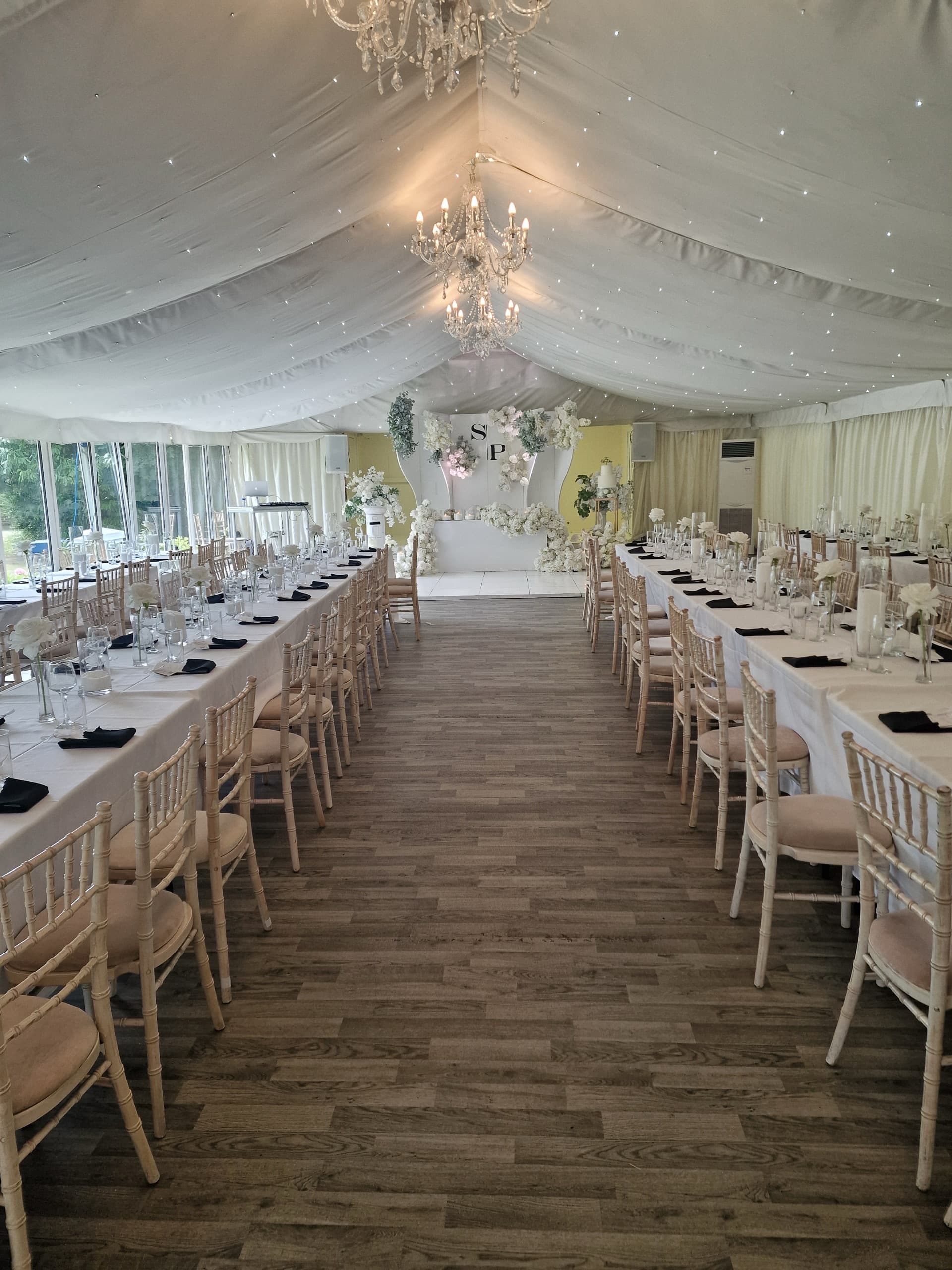 The Mini Marquee dressed for a wedding