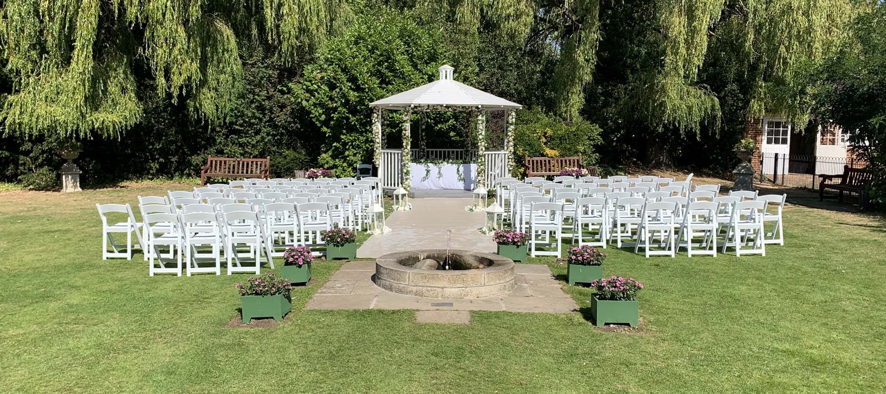A civil ceremony set within the marquee