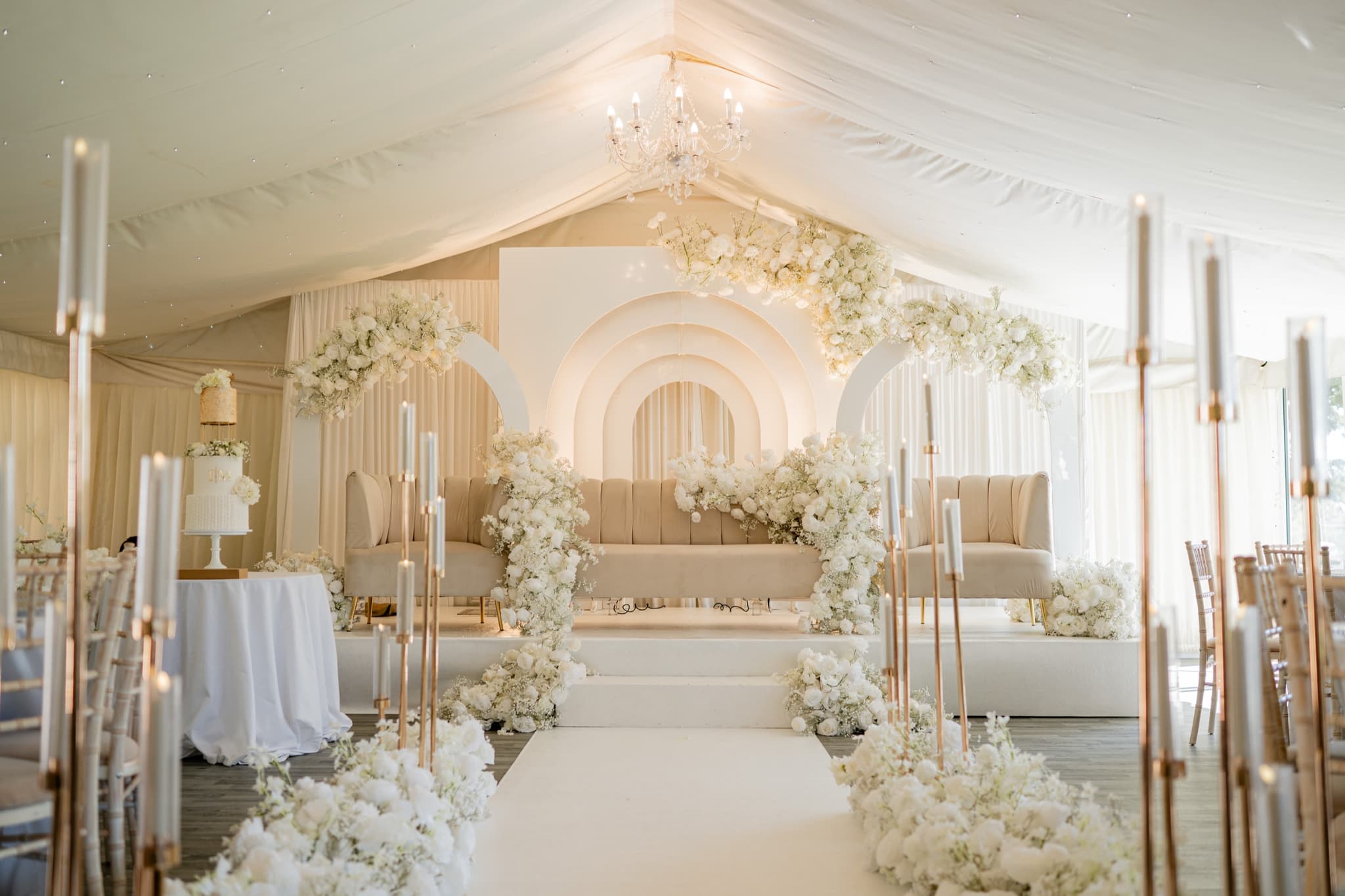 Inside the Mini Marquee, dressed for an intimate wedding