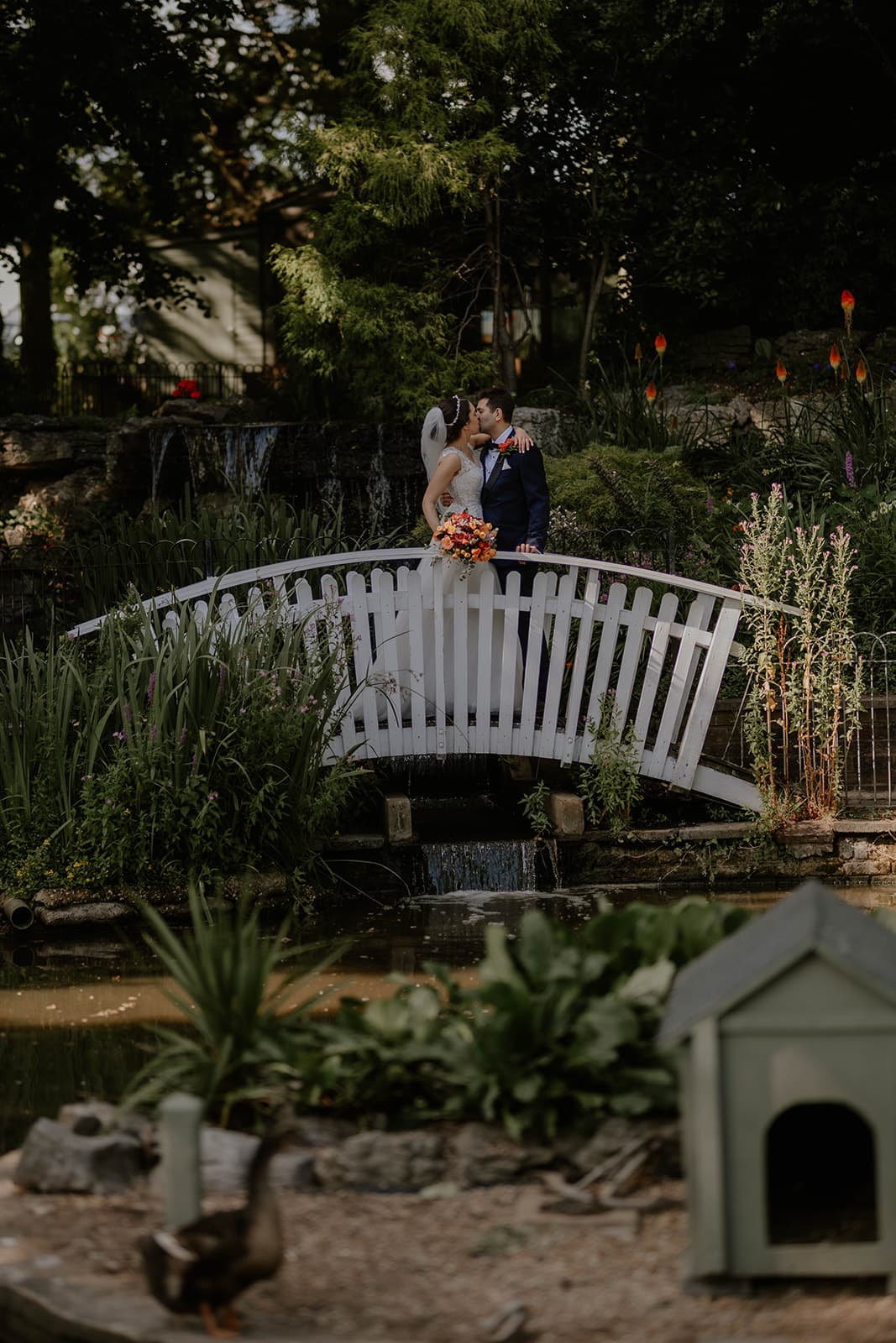 A confetti send-off after a wedding ceremony in the grounds